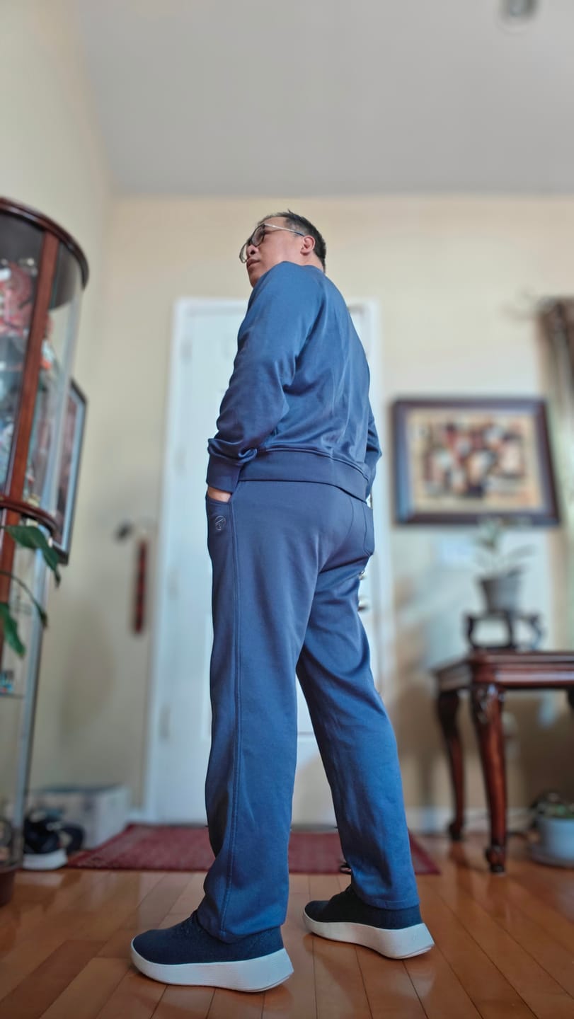 Customer photo review of Sandro Track Pant- Blue Indigo