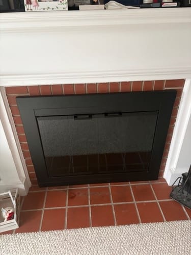 Customer photo review of Ardmore Flat Black Masonry Fireplace Door | Durable Design