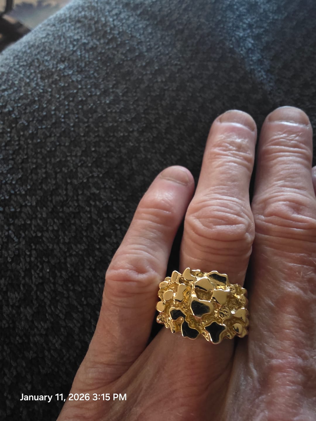 Customer photo review of Nugget Plain 14K Gold Vermeil 925 Ring