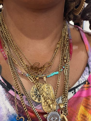 Customer photo review of Personalized Script Necklace