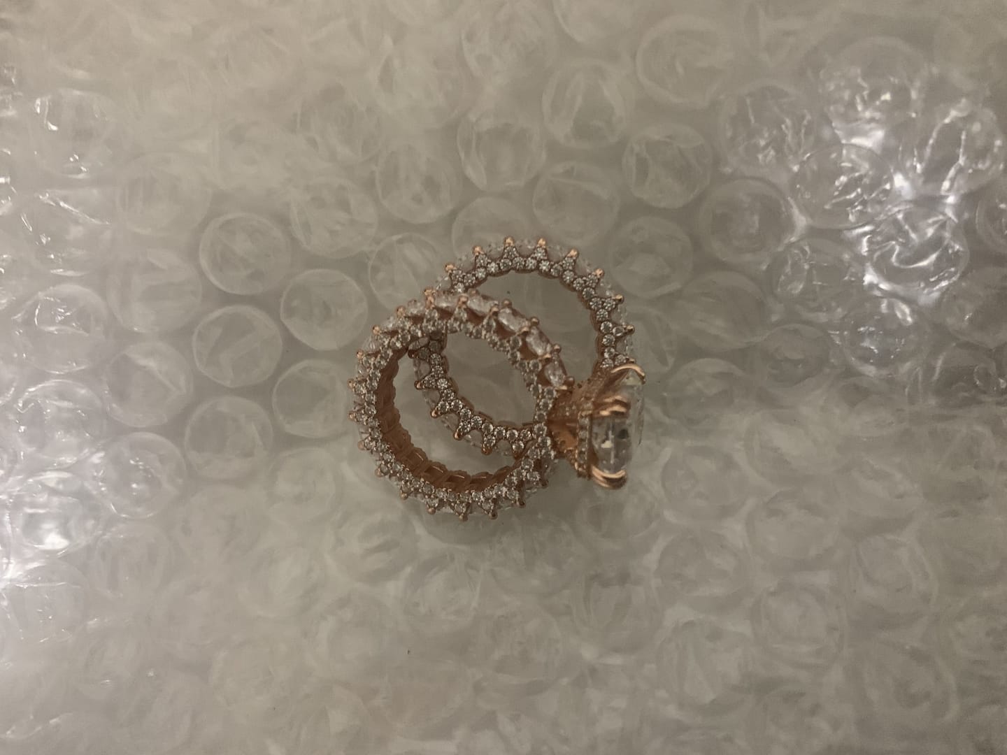 Customer photo review of Glistening-hued Radiant Cut 5.0ct Pave 925 Sterling Silver Wedding Ring Set