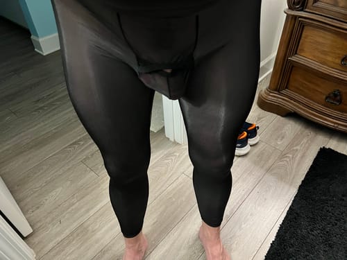 Customer photo review of Men's Lightweight Semi-See-Through Sports Pants with Spacious Pouch