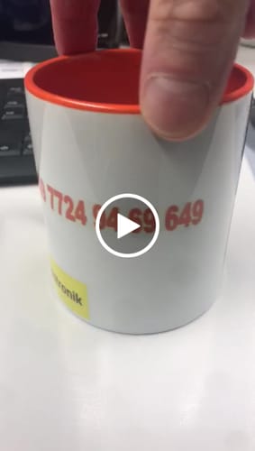 Customer video review of TassenExpress - Becher Keramik Tasse mit Logo bedruckt 325ml Firmenlogo