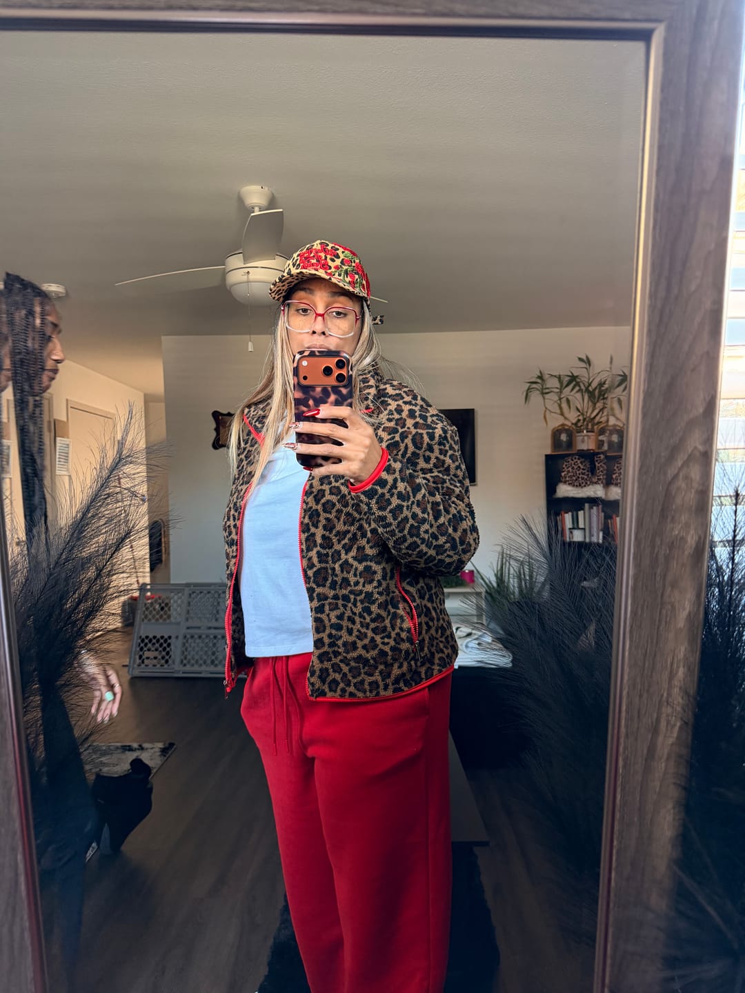 Customer photo review of Woman Of Faith On Purpose Floral Hat | Leopard