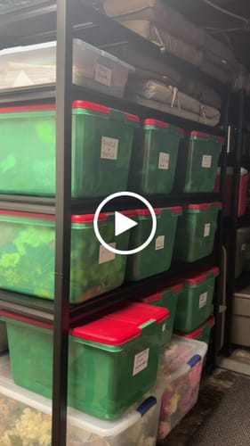 Customer video review of REIBII 2-Pack 60"W 5-Tier Garage Shelves 6000LBS Heavy Duty Garage Shelving Adjustable & Anti-Scratch Garage Shelving for Basement Warehouse