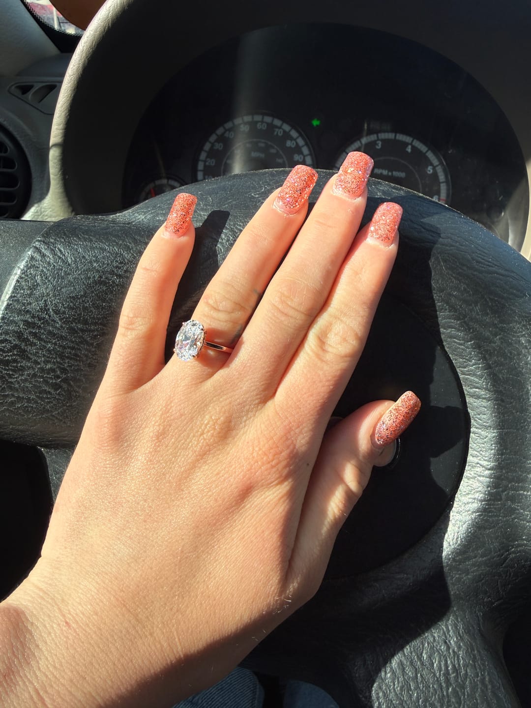 Customer photo review of S925 3.5 Carat Oval Cut Hidden Halo Engagement Ring In Sterling Silver Daily Wearable Ring