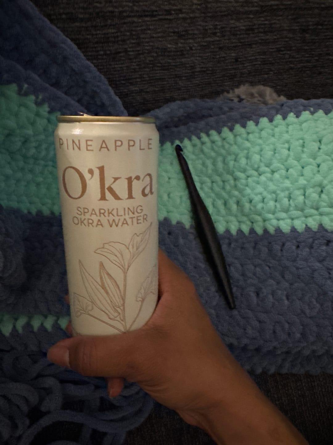 Customer photo review of O’kra – Sparkling Okra Water (Pineapple) | Hydration & Skin Health