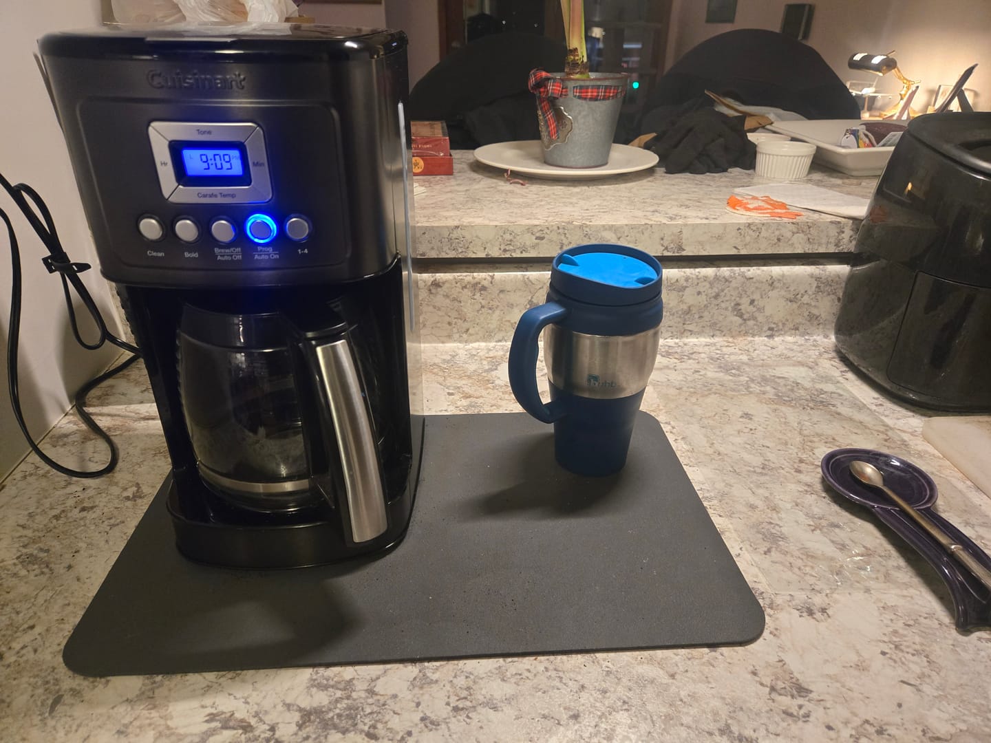 Customer photo review of Absorbent Coffee Bar Mat - Dark Gray
