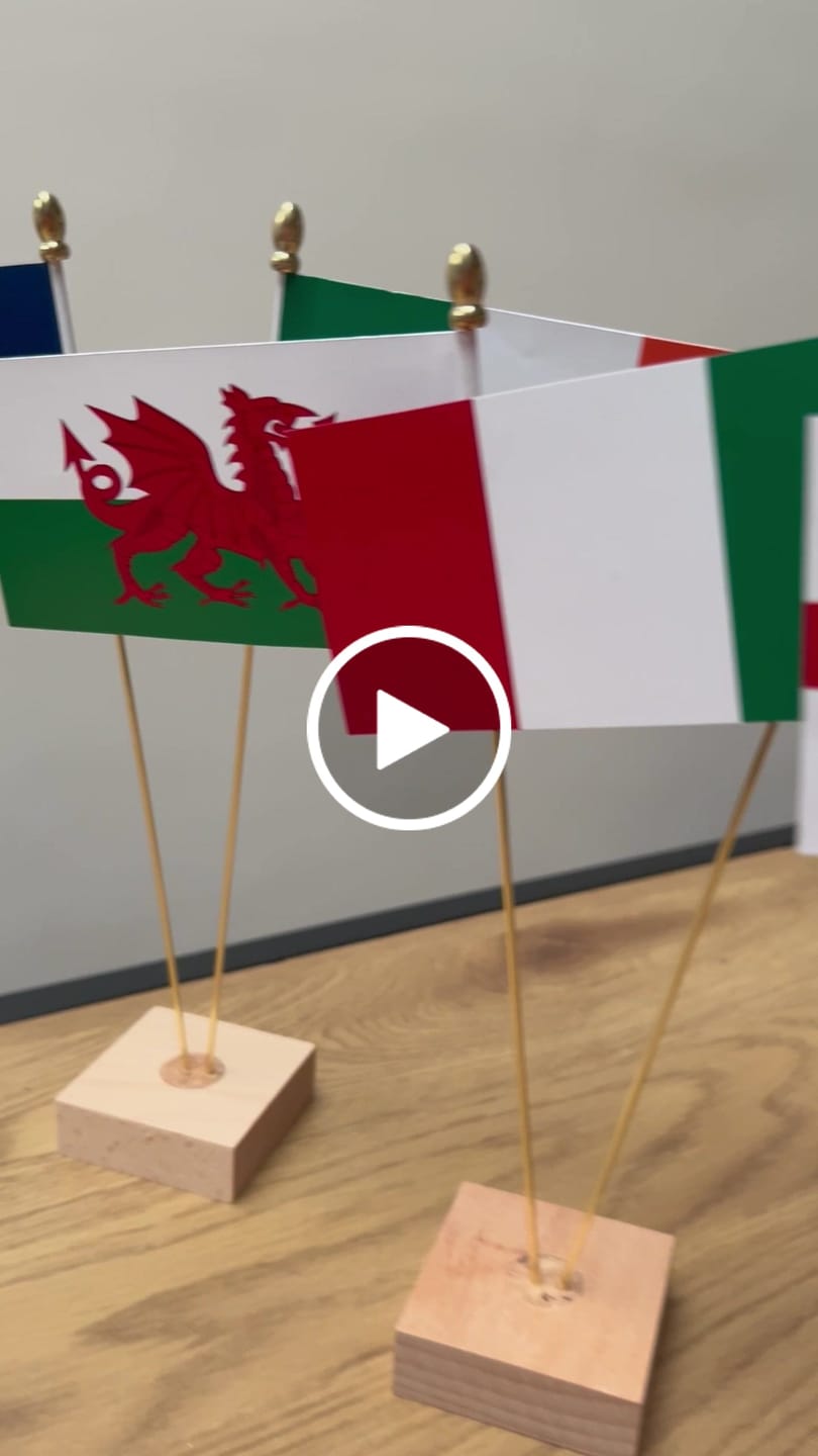Customer video review of Personalised Table Flag – Any Logo or National Flag
