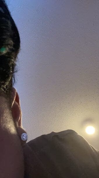 Customer photo review of 9MM Round Cut Moissanite Earrings