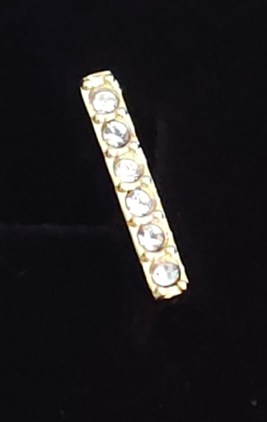 Customer photo review of Hayden 18k White Gold Plated Linear Stud Earrings with Swarovski Crystals