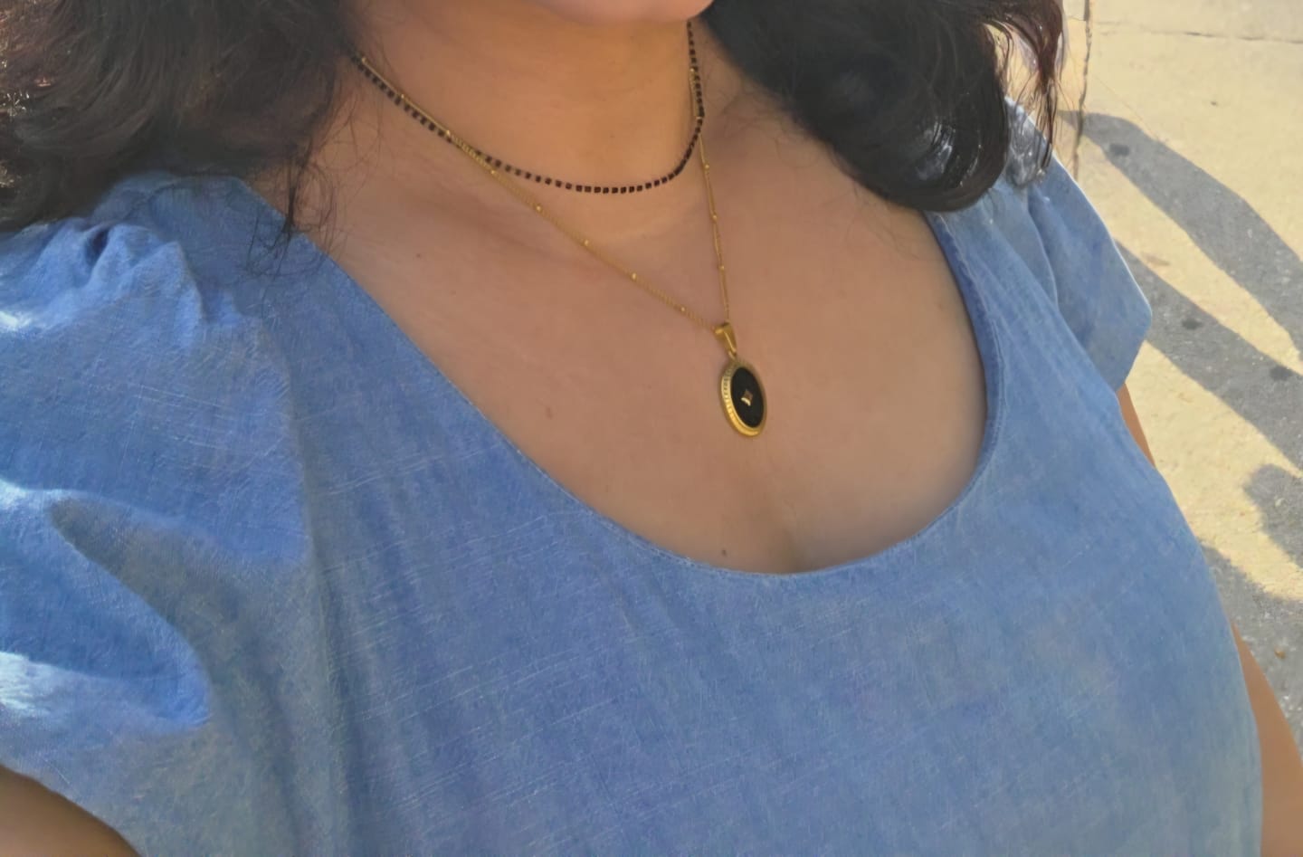 Customer photo review of Midnight Star Onyx Necklace