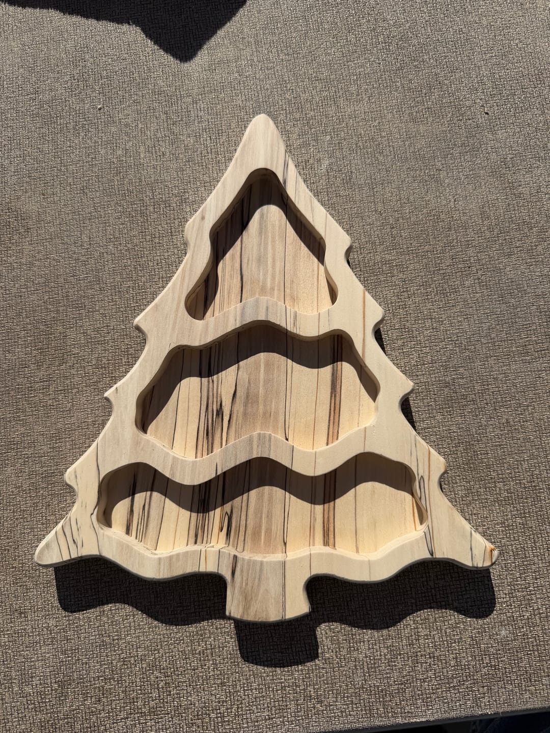 Customer photo review of 11.0x9.5" Christmas Tree Tray 2 Acrylic Router Template [Limited Edition]