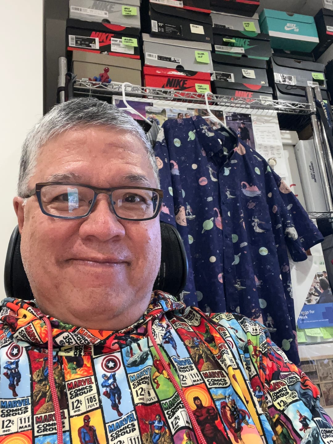 Customer photo review of Marvel "Corner Box Brigade" – Performance Hoodie