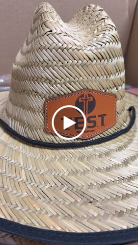 Customer video review of Custom Straw Hats Leather Patches