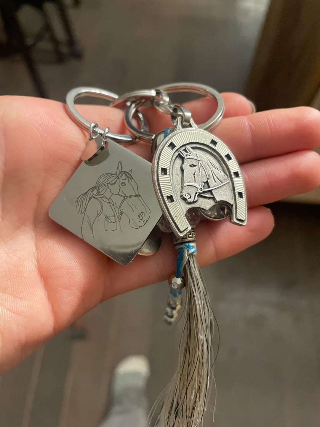 Customer photo review of Soulmate Custom Engraved Photo Keychain