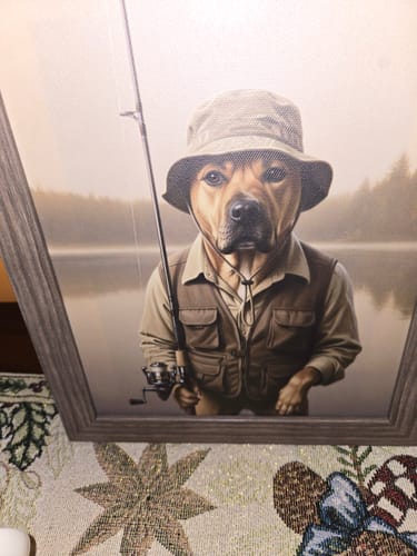 Customer photo review of Artzuzu Custom Portrait For Pets - The Outdoor Angler