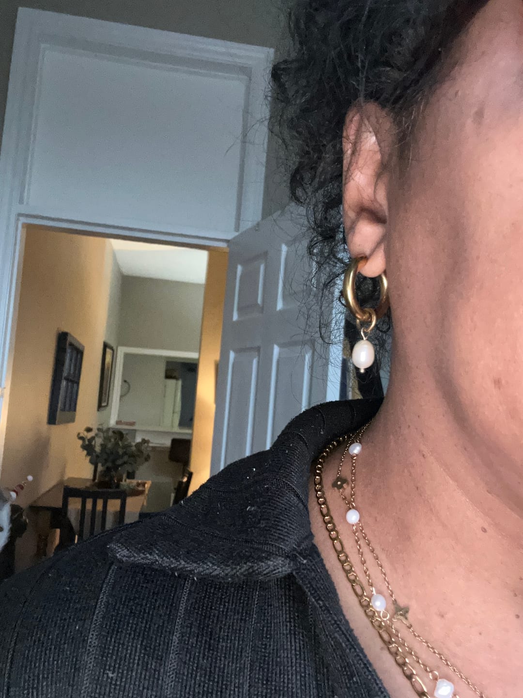 Customer photo review of Bethany Pearl Drop Hoop (Bundle)