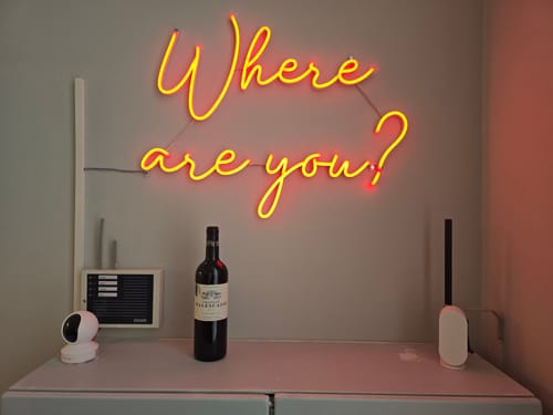 Customer photo review of LED-Neon Schriftzug Where are you?