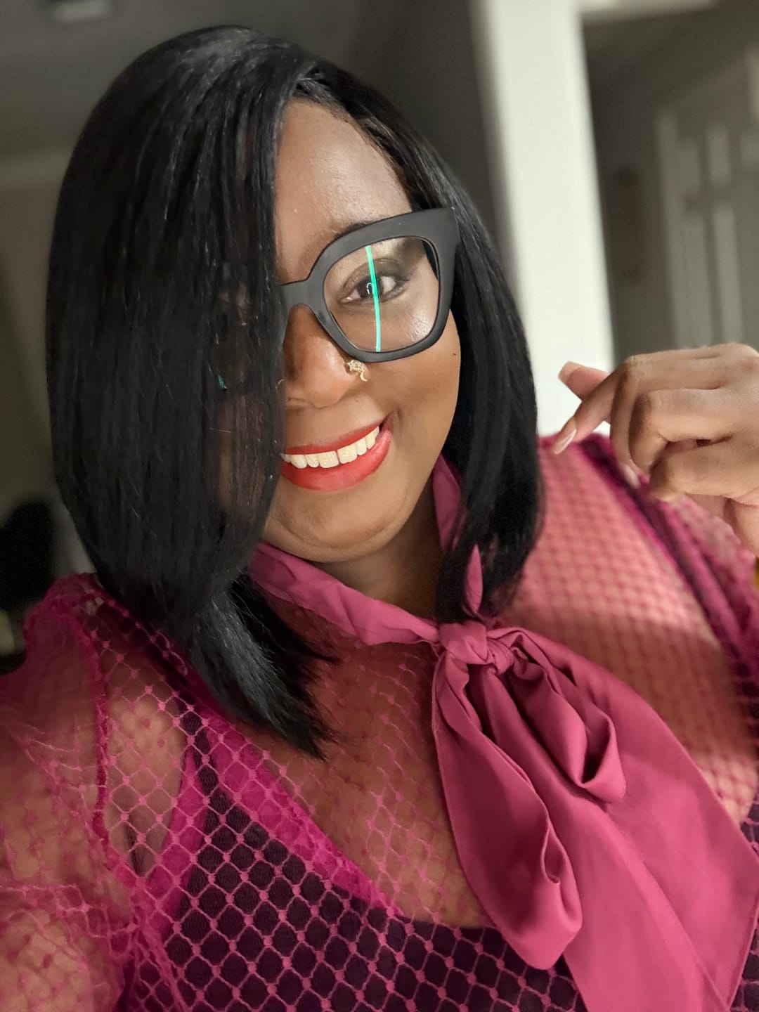 Customer photo review of Sensationnel Bare Lace Glueless Extra Transparent Luxe 13X6 Lace Front Wig - 13X6 UNIT 3