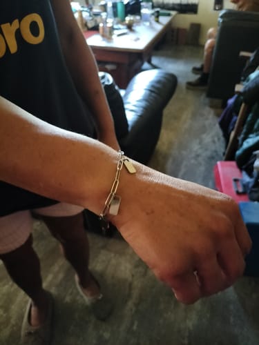 Customer photo review of Personalized Chain Link Bracelet with Custom Name Charms