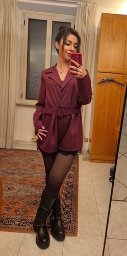 Customer photo review of Tutina Blazer con pizzo finale - vino