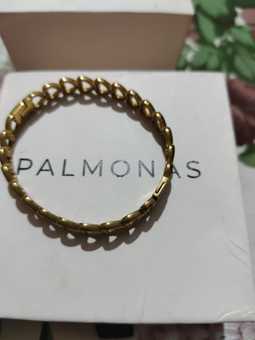 Customer photo review of Gold Heart Bangle Bracelet