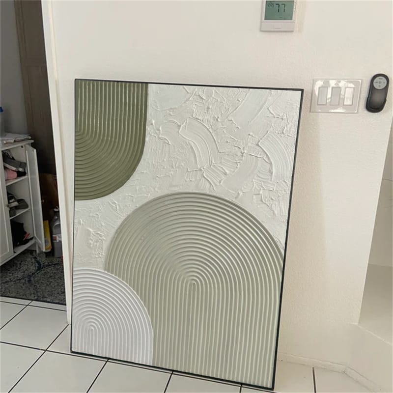 Customer photo review of Green Minimalist Textured Painting Canvas #MT090