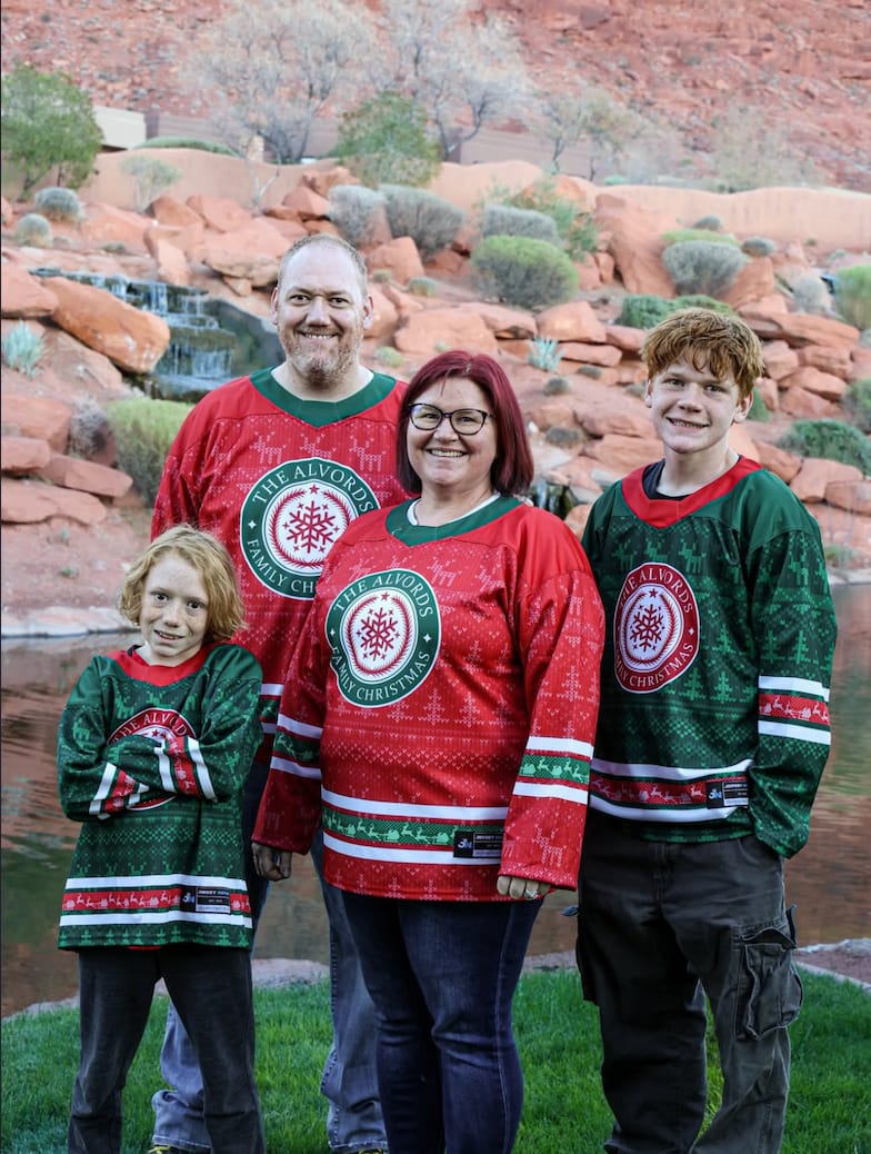 Customer photo review of Family Christmas Custom Hockey Jersey