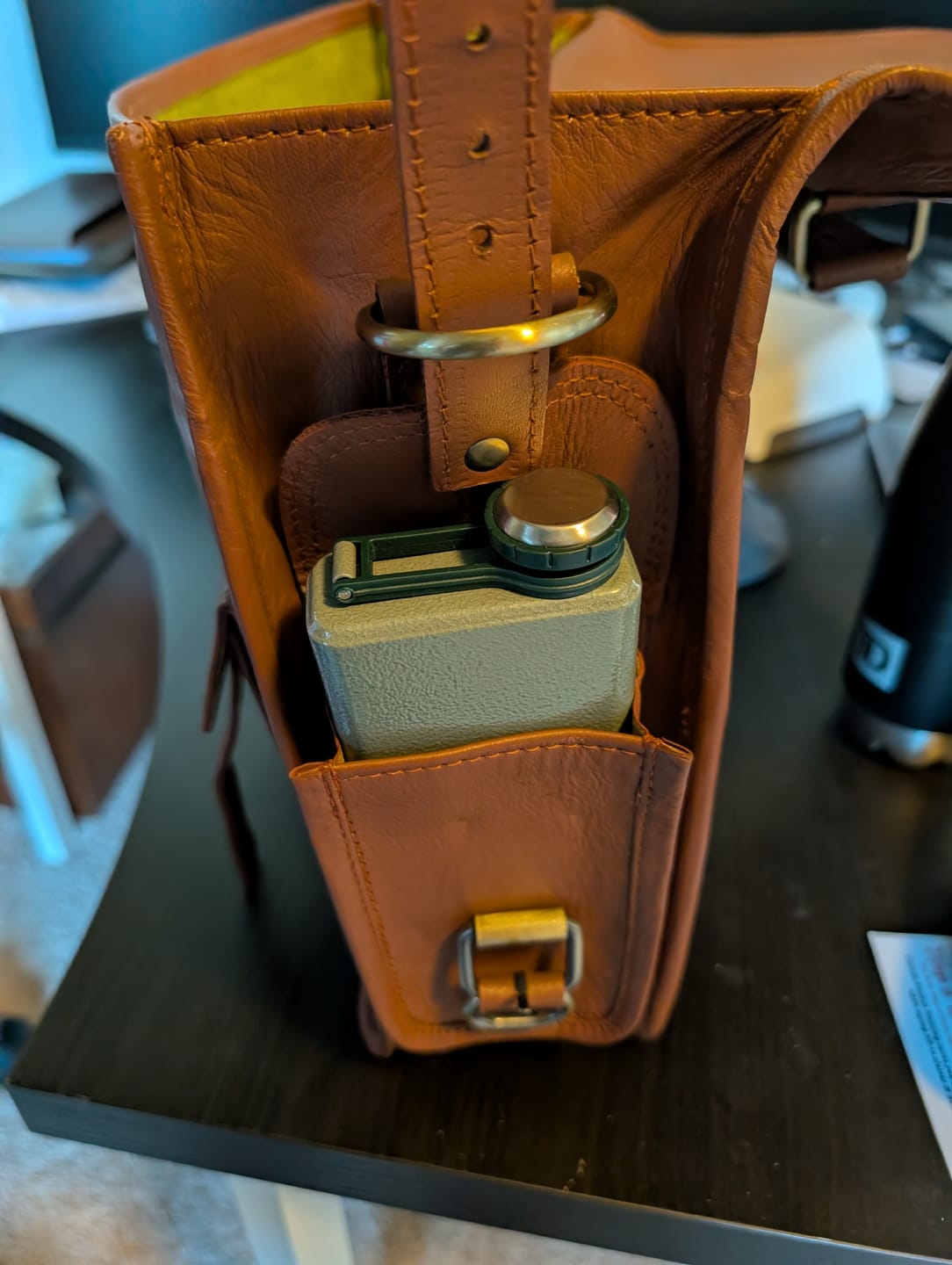 Customer photo review of Top Grain Leather Briefcase Bag