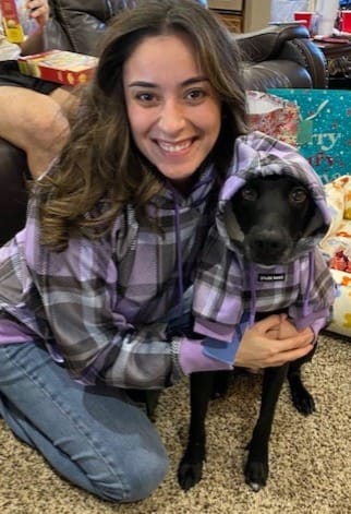 Customer photo review of Purple Plaid Human Hoodie
