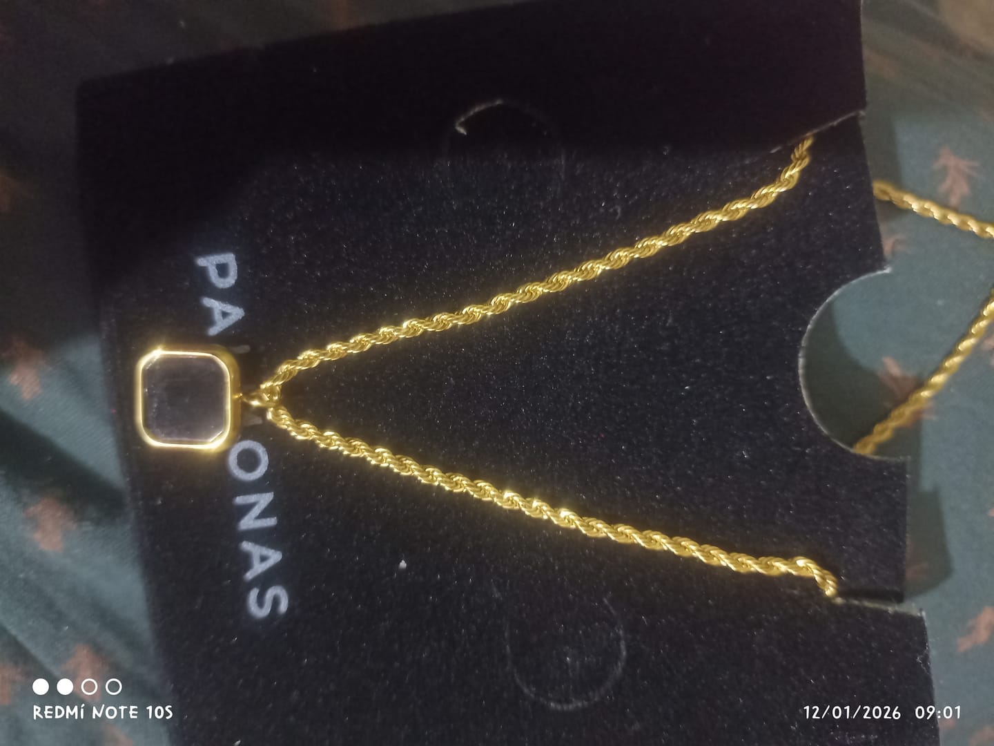 Customer photo review of Black Enamel Necklace