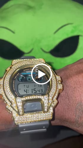 Customer video review of Gold Finish Simulated Diamonds G Shock DW-6900
