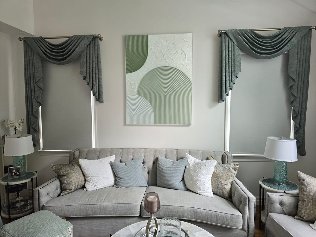 Customer photo review of Green Minimalist Textured Painting Canvas #MT090
