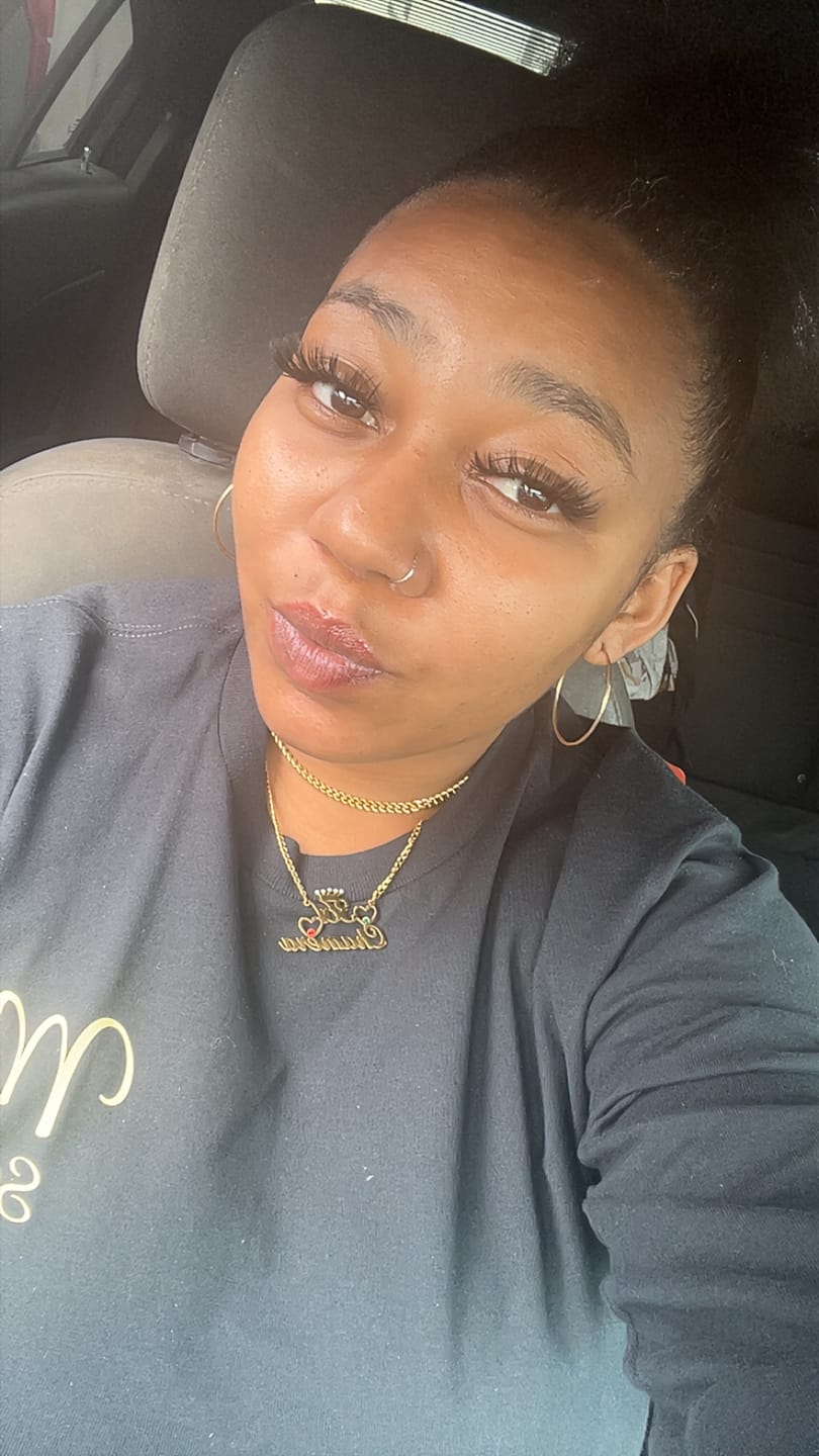 Customer photo review of Double Heart Name Necklace w/ Cuban Chain