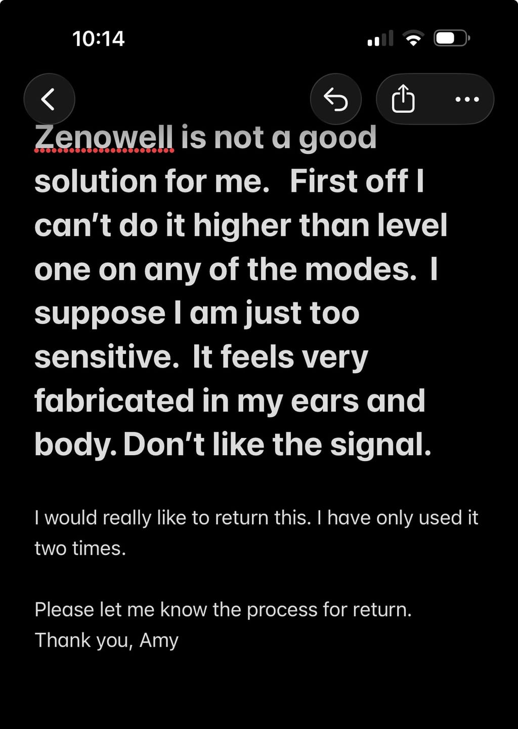 Customer photo review of ZenoWell Luna – Advanced Vagus Nerve Regulation to Light Up Natural Healing
