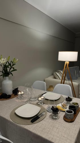 Customer photo review of Mantel Impermeable 180x140 Cocina Comedor Lino Marrón