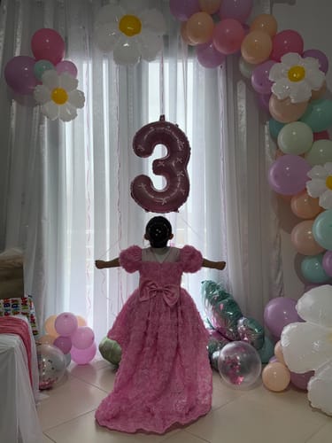 Customer photo review of Girls Rose Ball Gown Party Dress Flower Girl Dress Beauty Pageant Dress