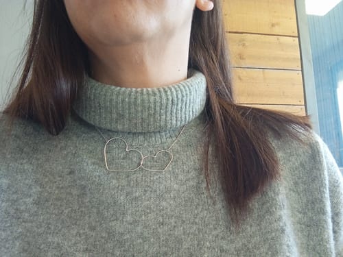 Customer photo review of Collier Coeur "Perle Entrelacé" Argent
