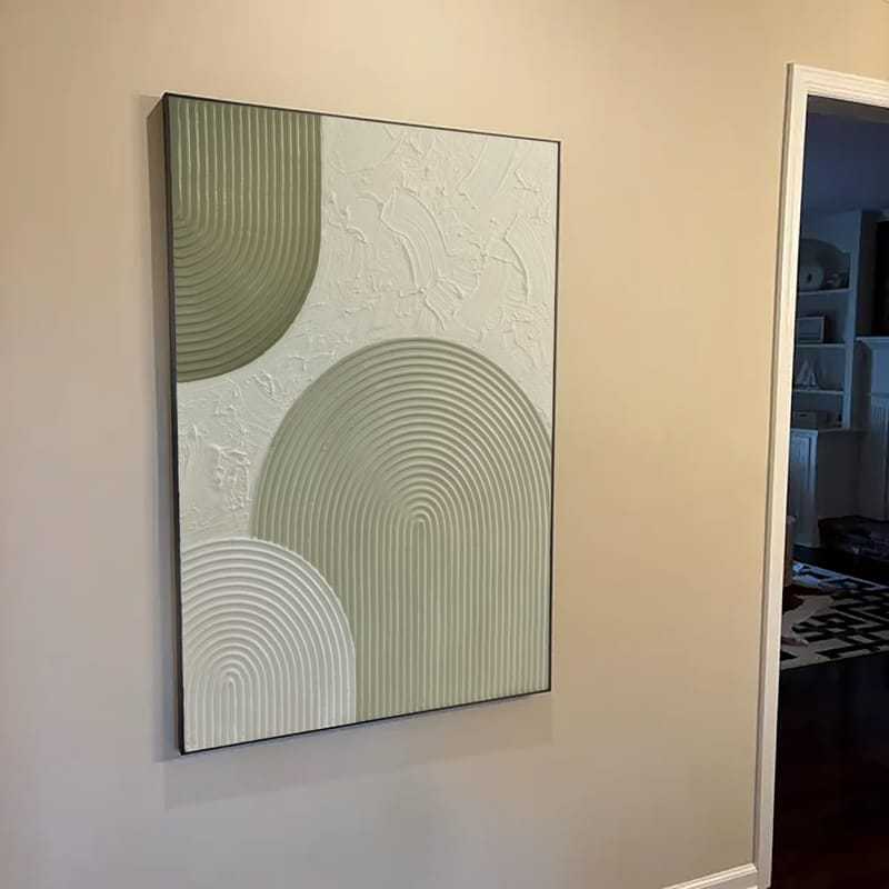 Customer photo review of Green Minimalist Textured Painting Canvas #MT090