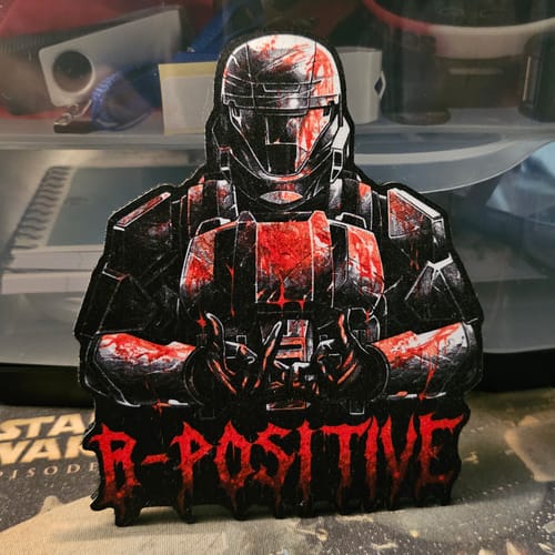 Customer photo review of B Positive - Sublimation Velcro Morale Patch