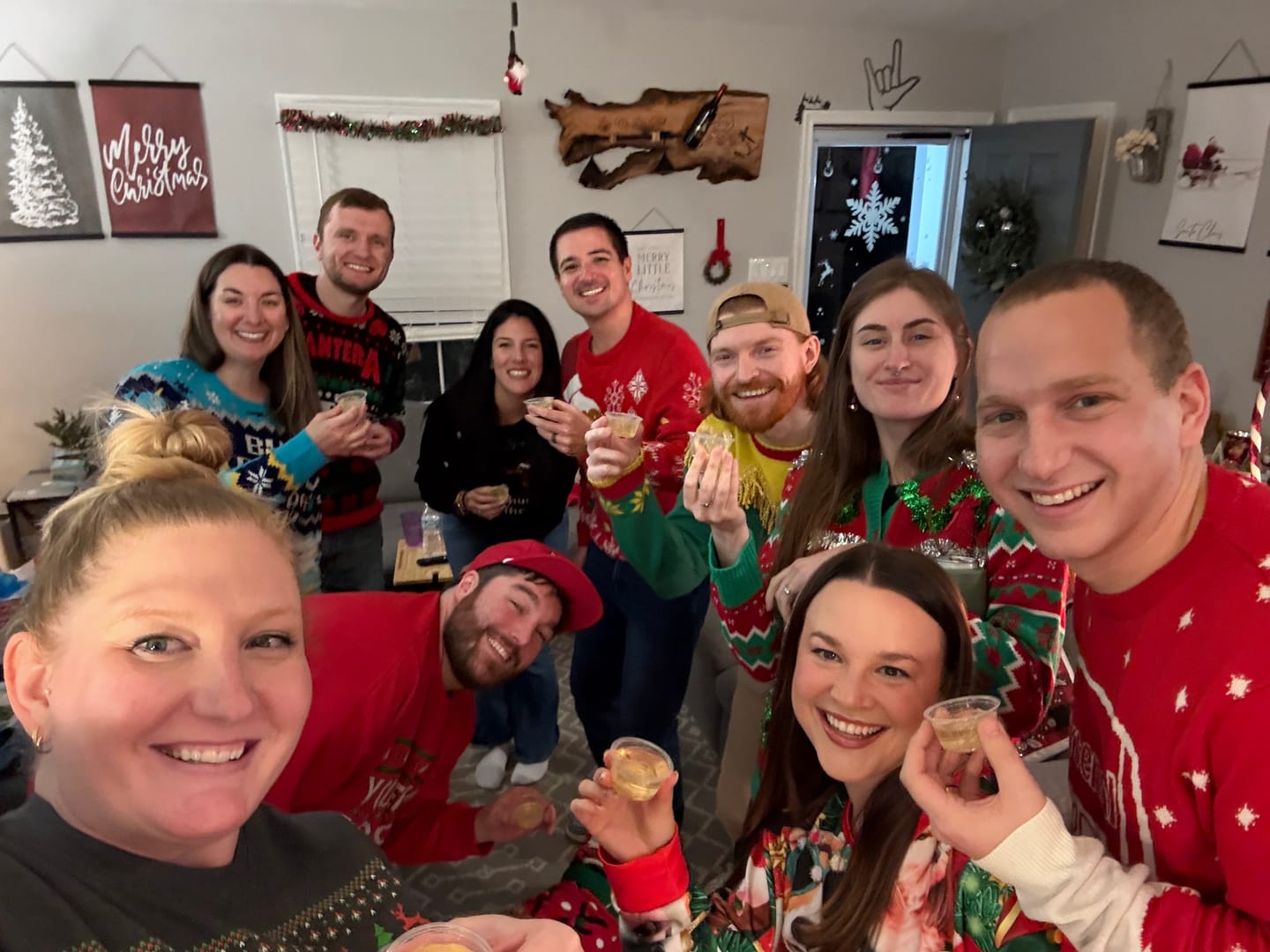 Customer photo review of Office Christmas Sweater Party Murder Mystery Game Kit