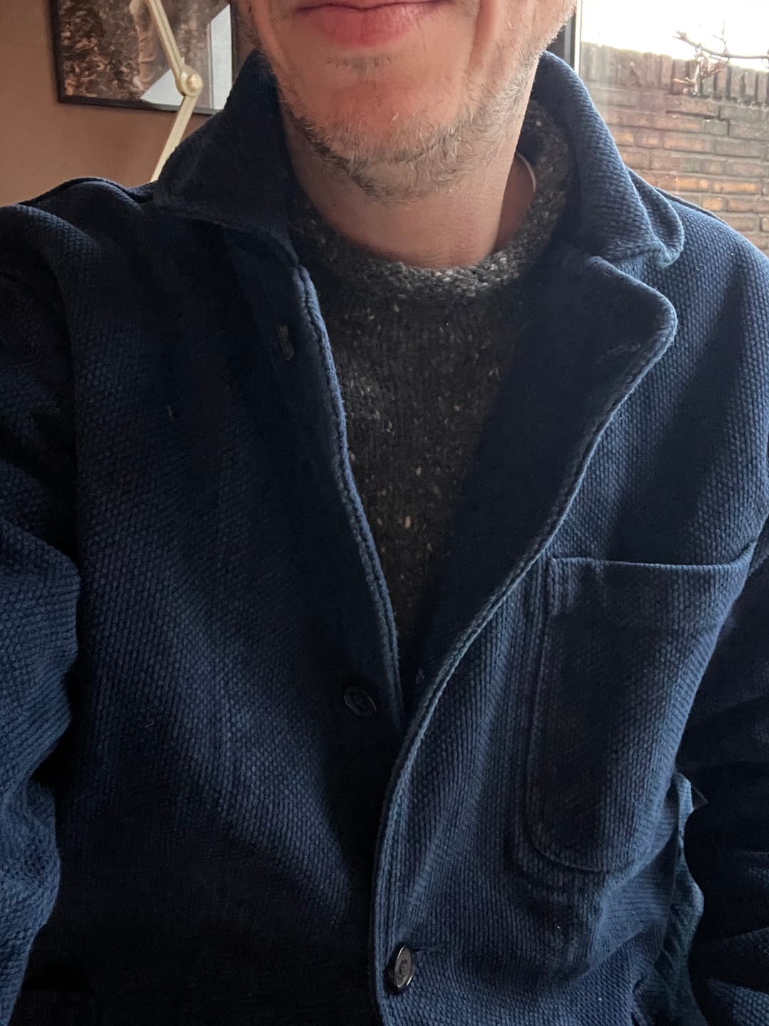 Customer photo review of Roll Neck Pure Wool Fisherman Sweater