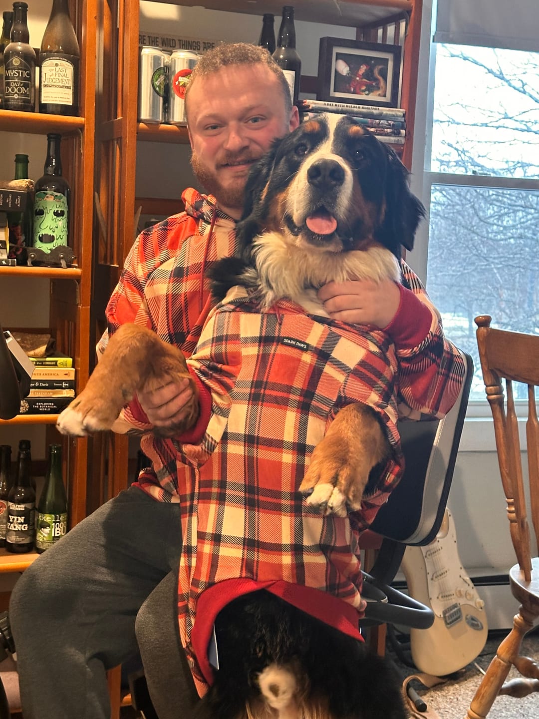 Customer photo review of Red Plaid Human Hoodie