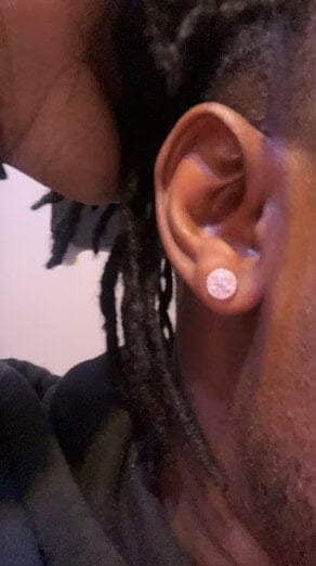 Customer photo review of 9MM Round Cut Moissanite Earrings