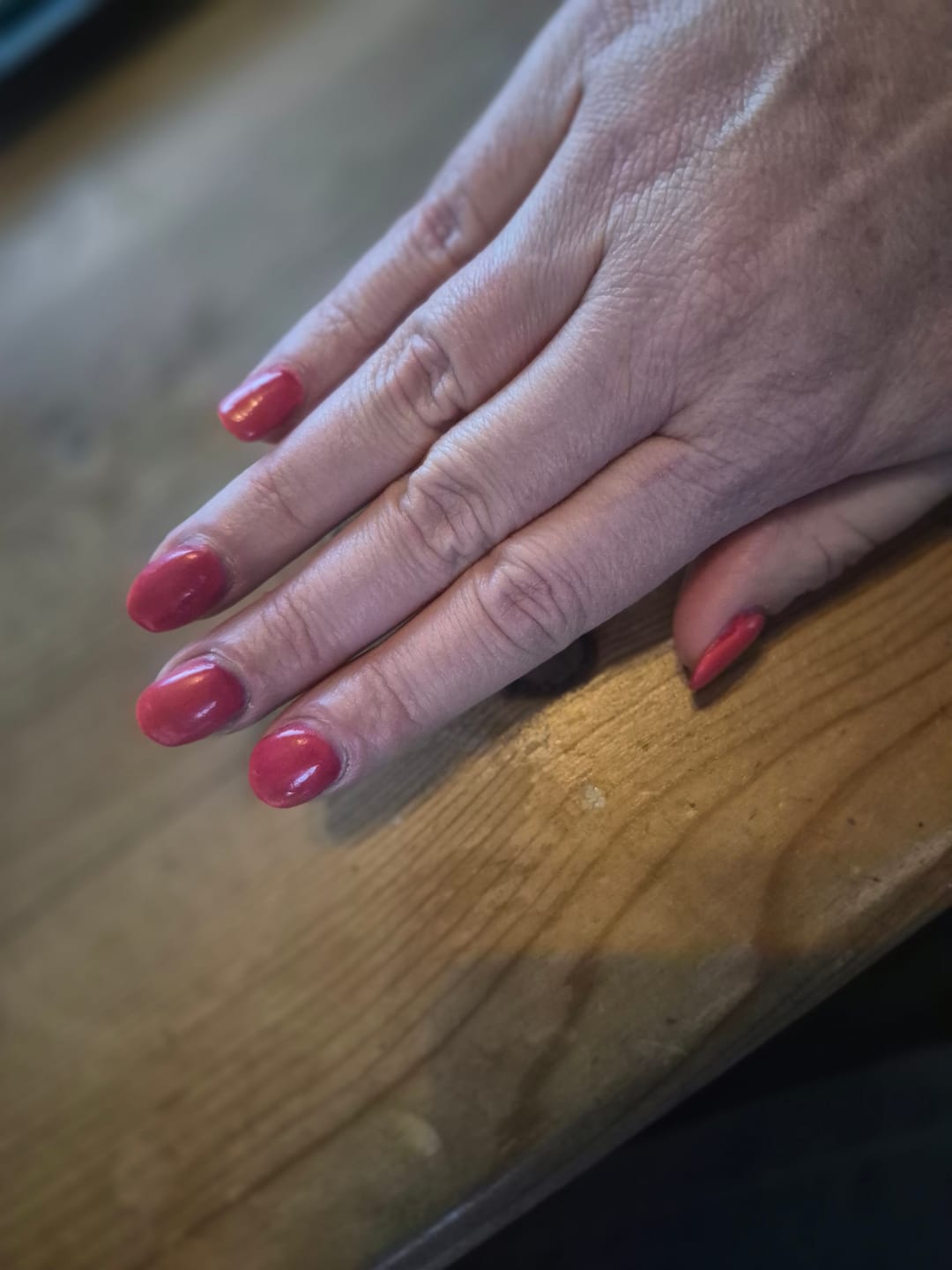 Customer photo review of Neon Orange Dipping Powder