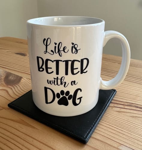 Customer photo review of Girl & Dogs - Life is better with a dog Personalised Mug