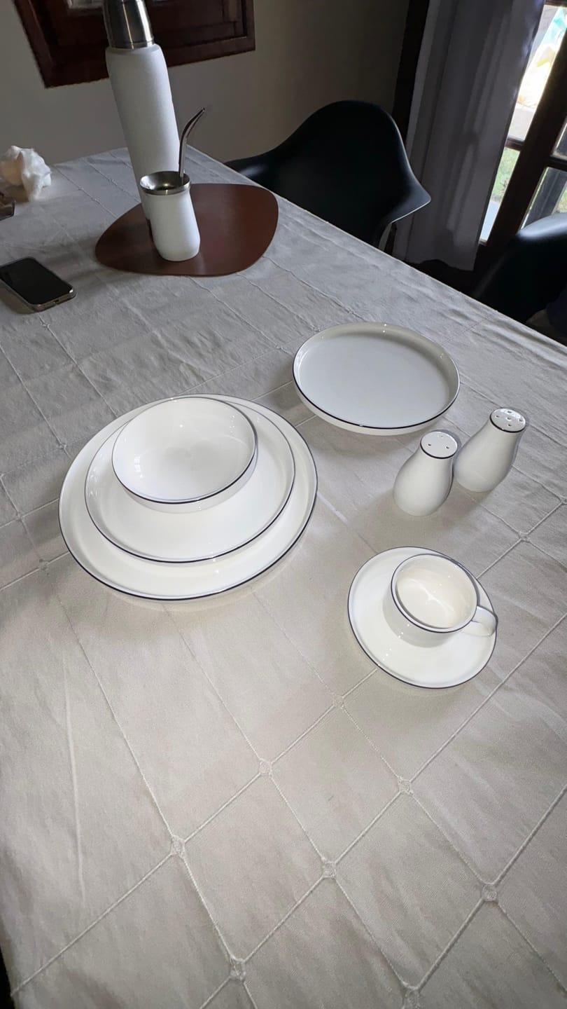 Customer photo review of Plato De Postre Sakura White & Black De Porcelana 20 cm