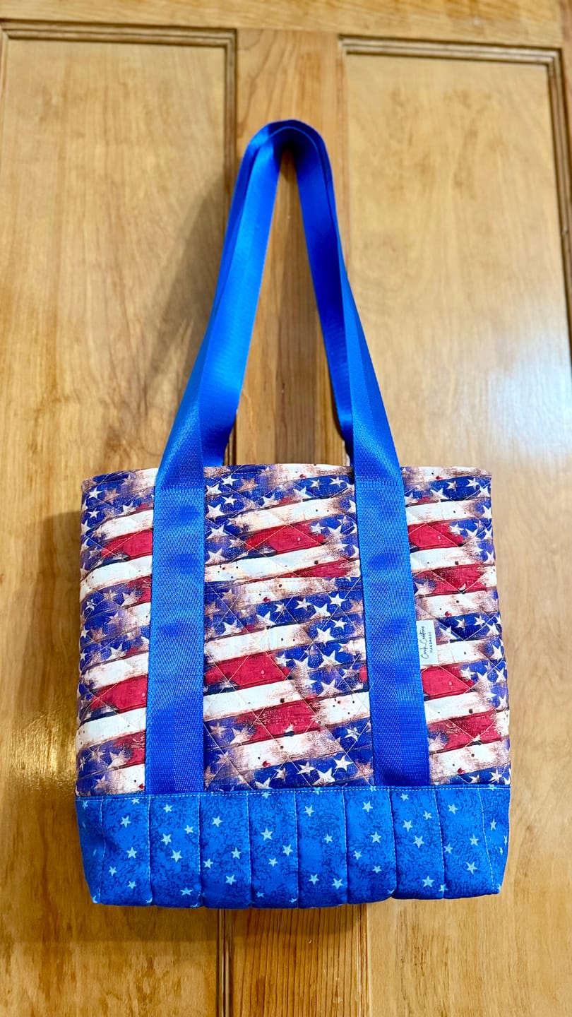 Customer photo review of American Flag Wood Planks Fabric