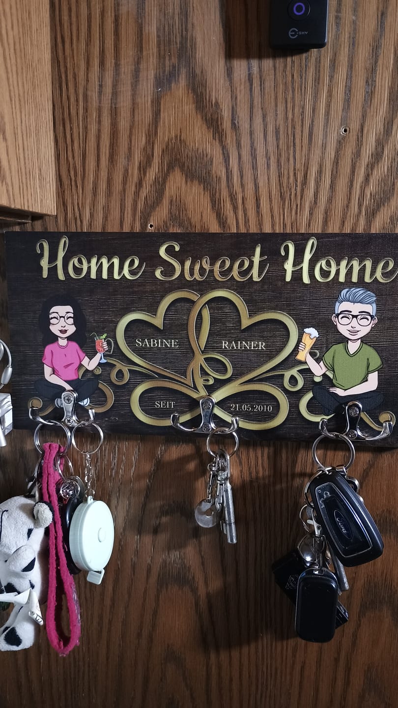 Customer photo review of Home sweet home - Paar-Schlüsselbrett